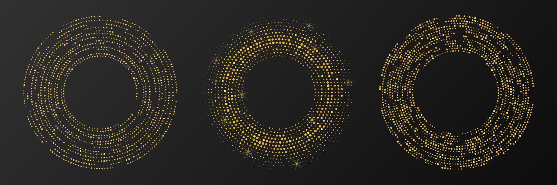 Abstract gold glowing halftone dotted background vector