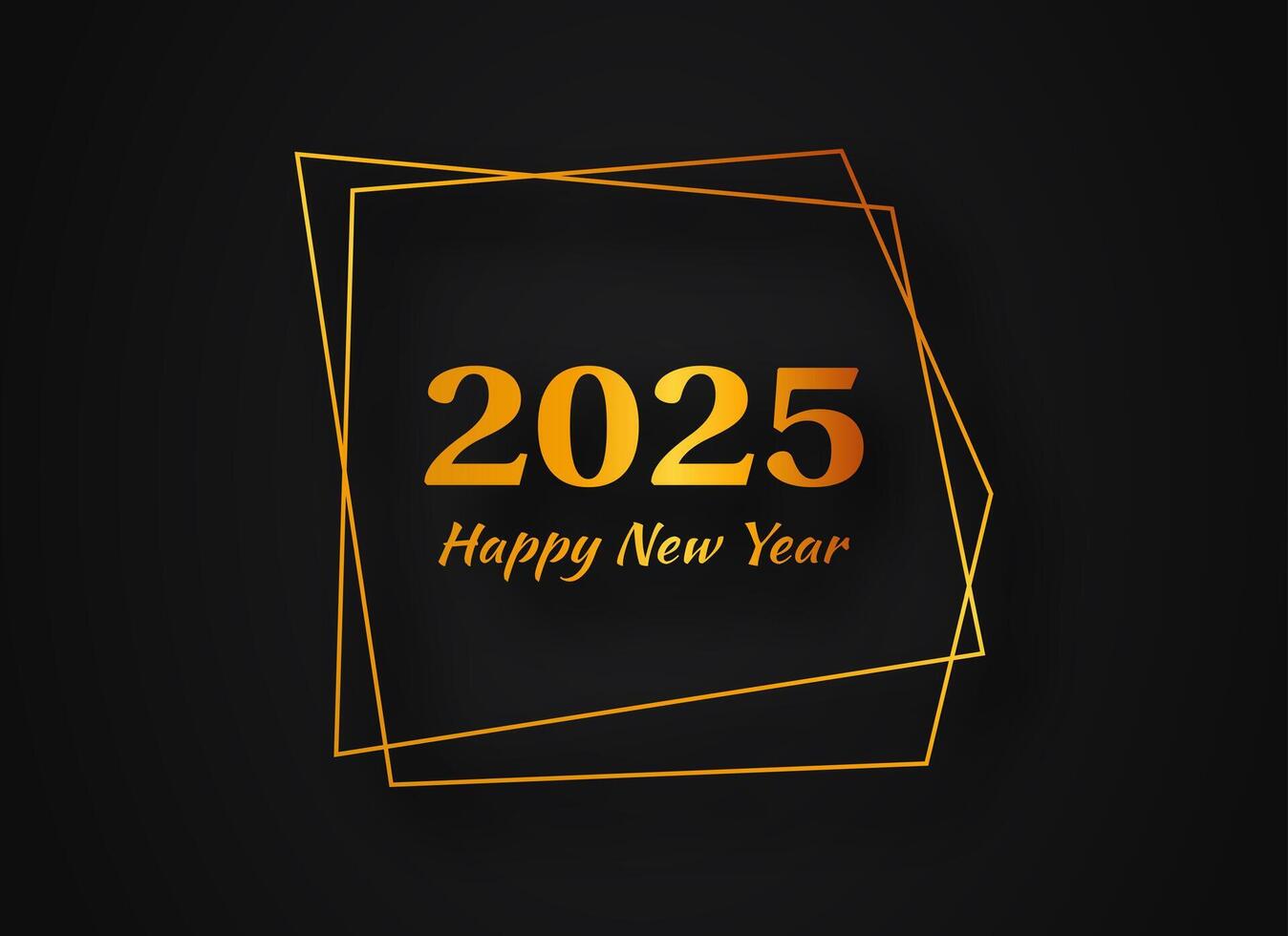 2025 Happy New Year gold geometric polygonal background vector