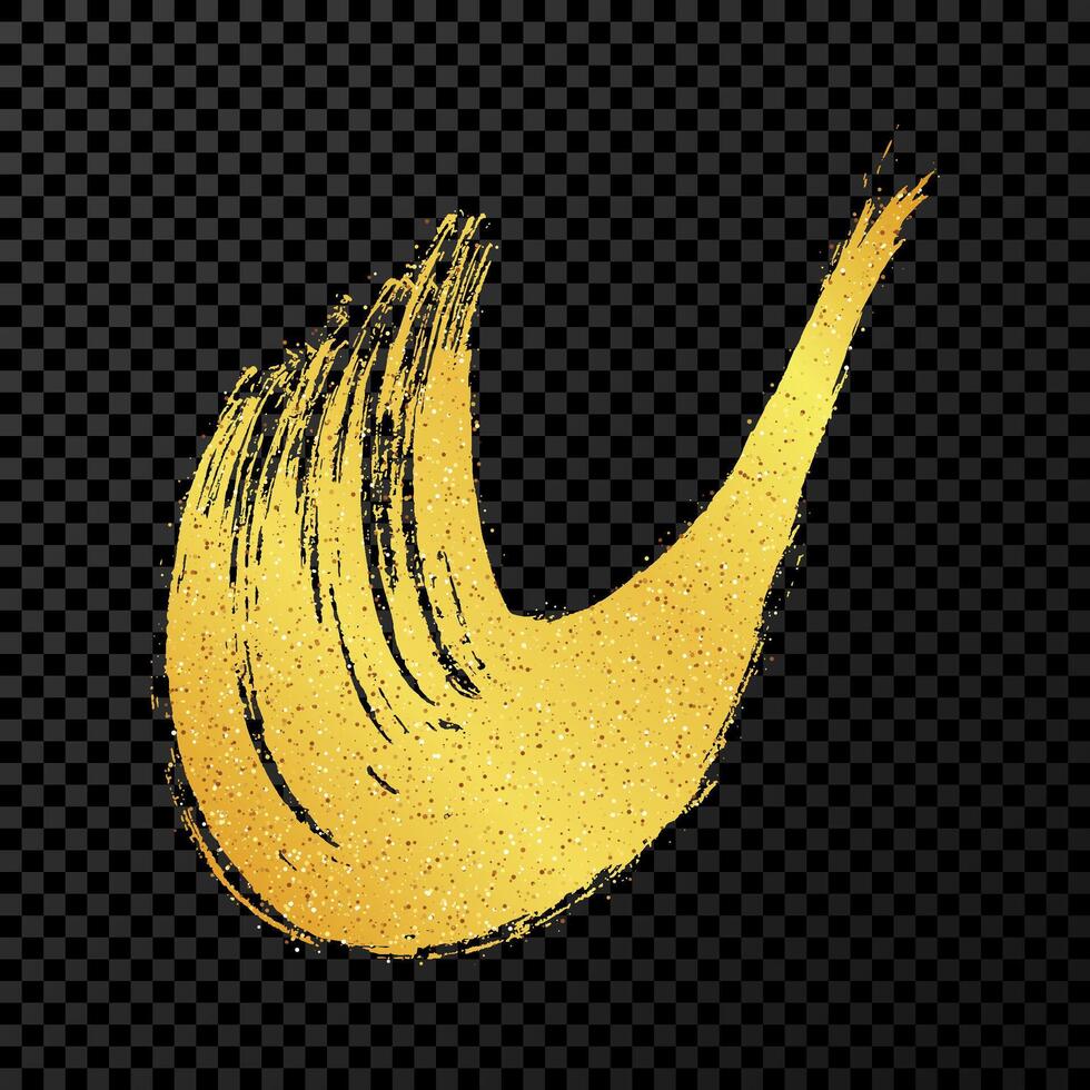 Gold grunge semicircular brush strokes vector