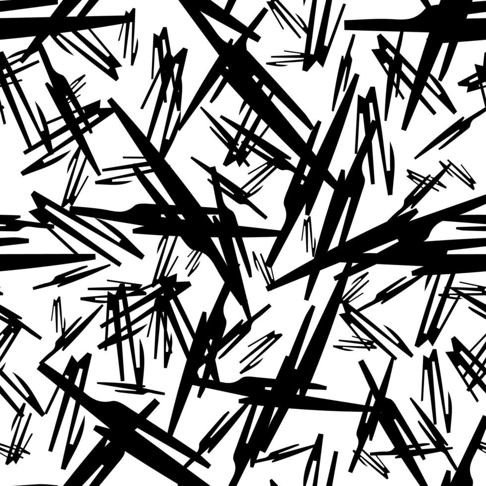 Seamless pattern with black pencil brushstrokes vector