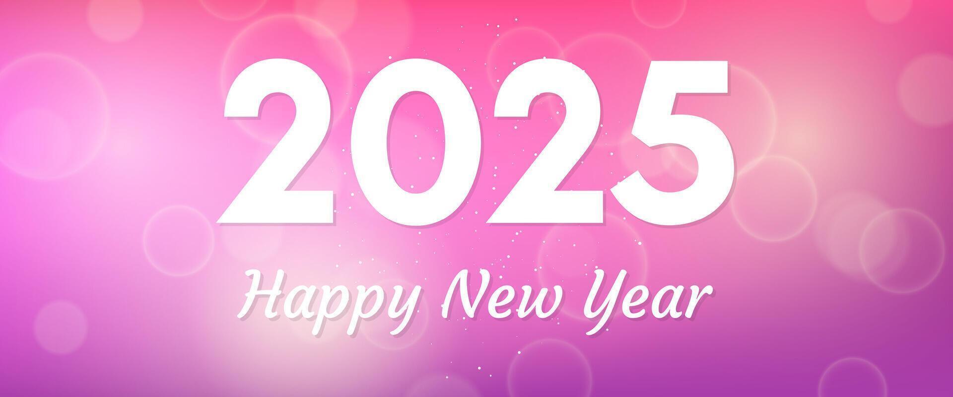 Happy new year 2025 inscription on blurred background vector