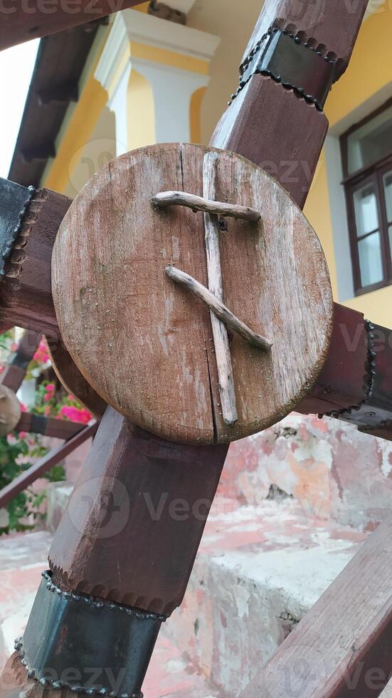 This piece features intricate wooden details and a unique carving design that captivates photo