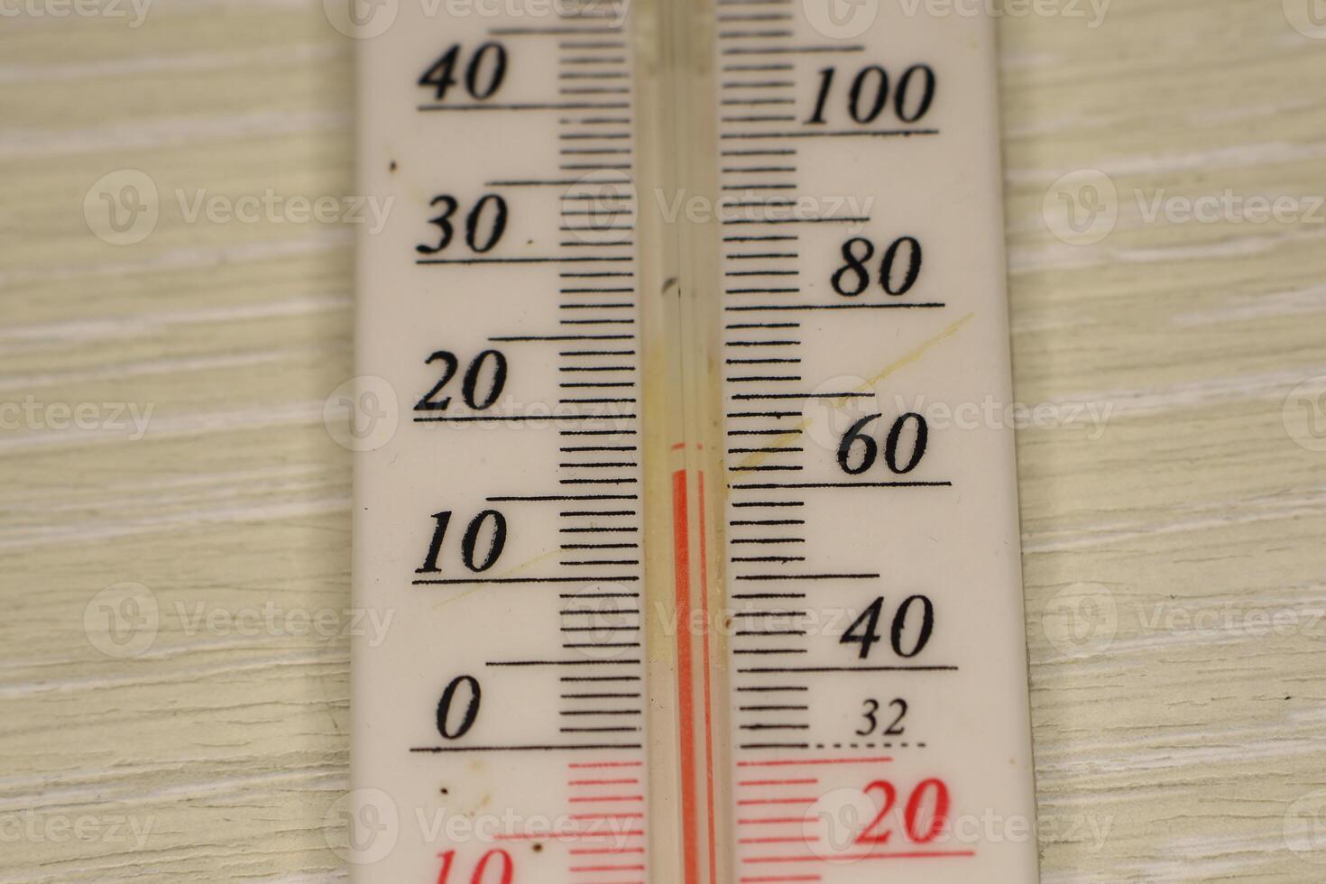 Detailed CloseUp of a Thermometer That Accurately Measures Temperature Readings photo
