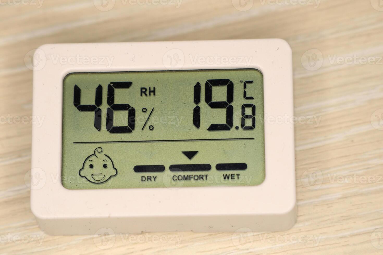 A Digital Hygrometer That Effectively Displays Humidity Levels and Temperature Readings photo