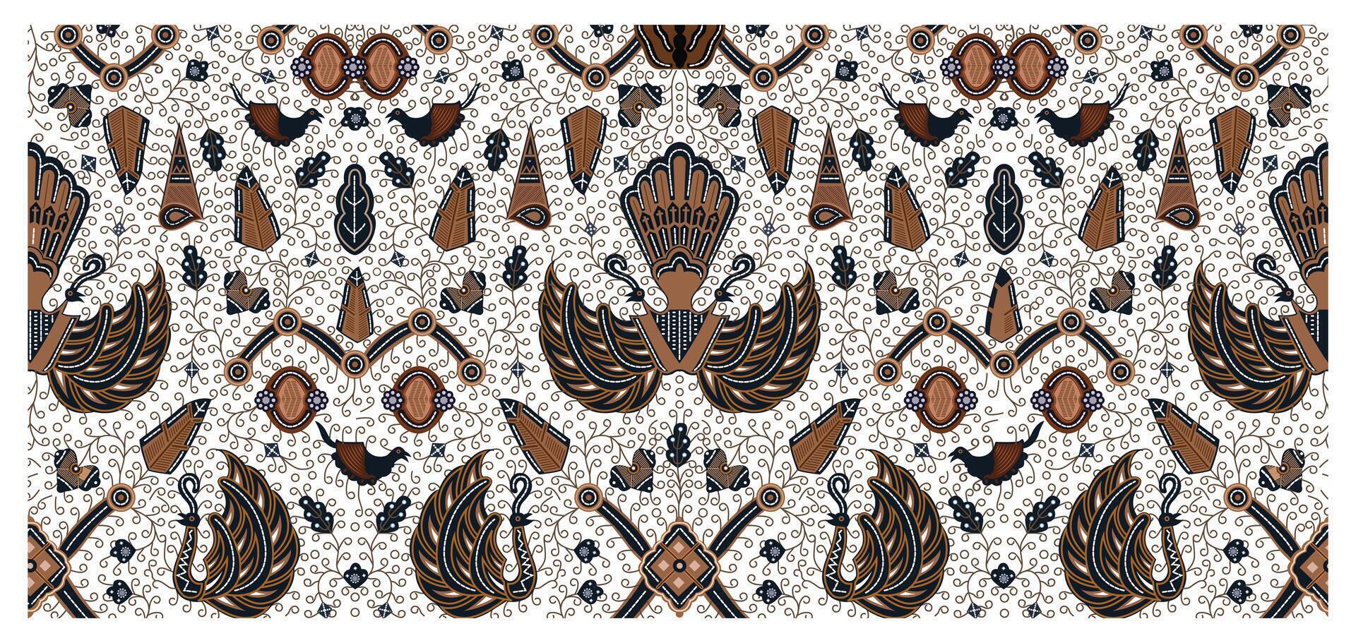 Batik Sidomukti illustration style, suitable for bakcground design. Indonesian traditional batik. vector