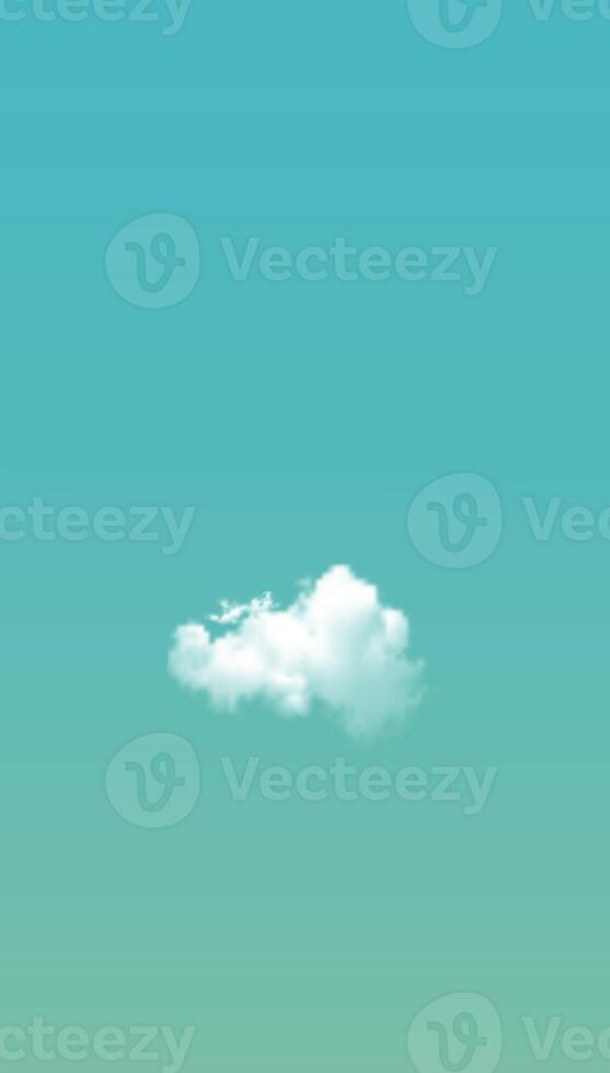 Cloud isolated on soft green background. Vertical template for digital social media post, screen, mobile app photo