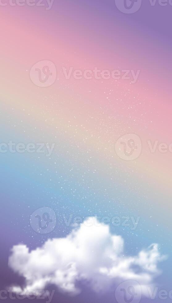 Cloud on gradient rainbow background. Vertical template for digital social media post, screen, mobile app photo