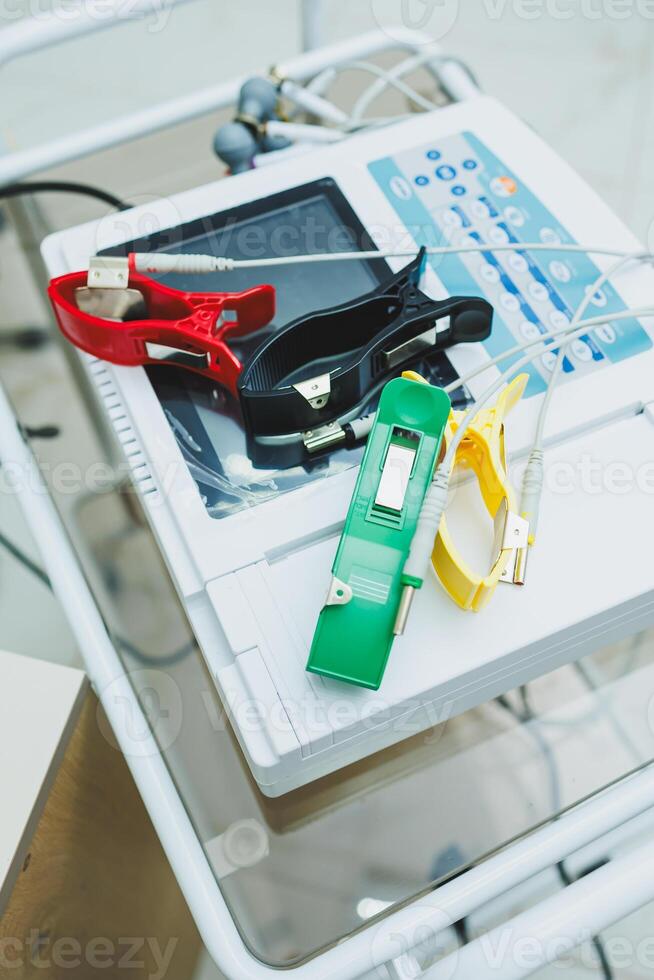 Apparatus for measuring heartbeat. A modern office for the ctg. photo