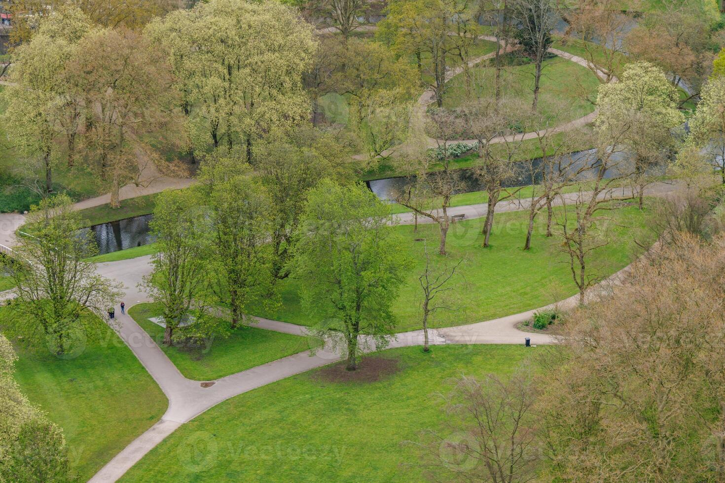 Aerial view of park in rotterdam photo