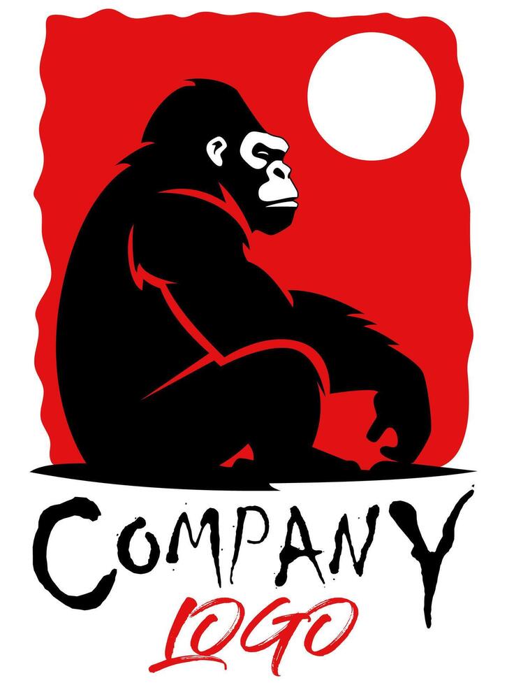 monkey logo creative and original for your business or company logotype illustration isolated on white background vector