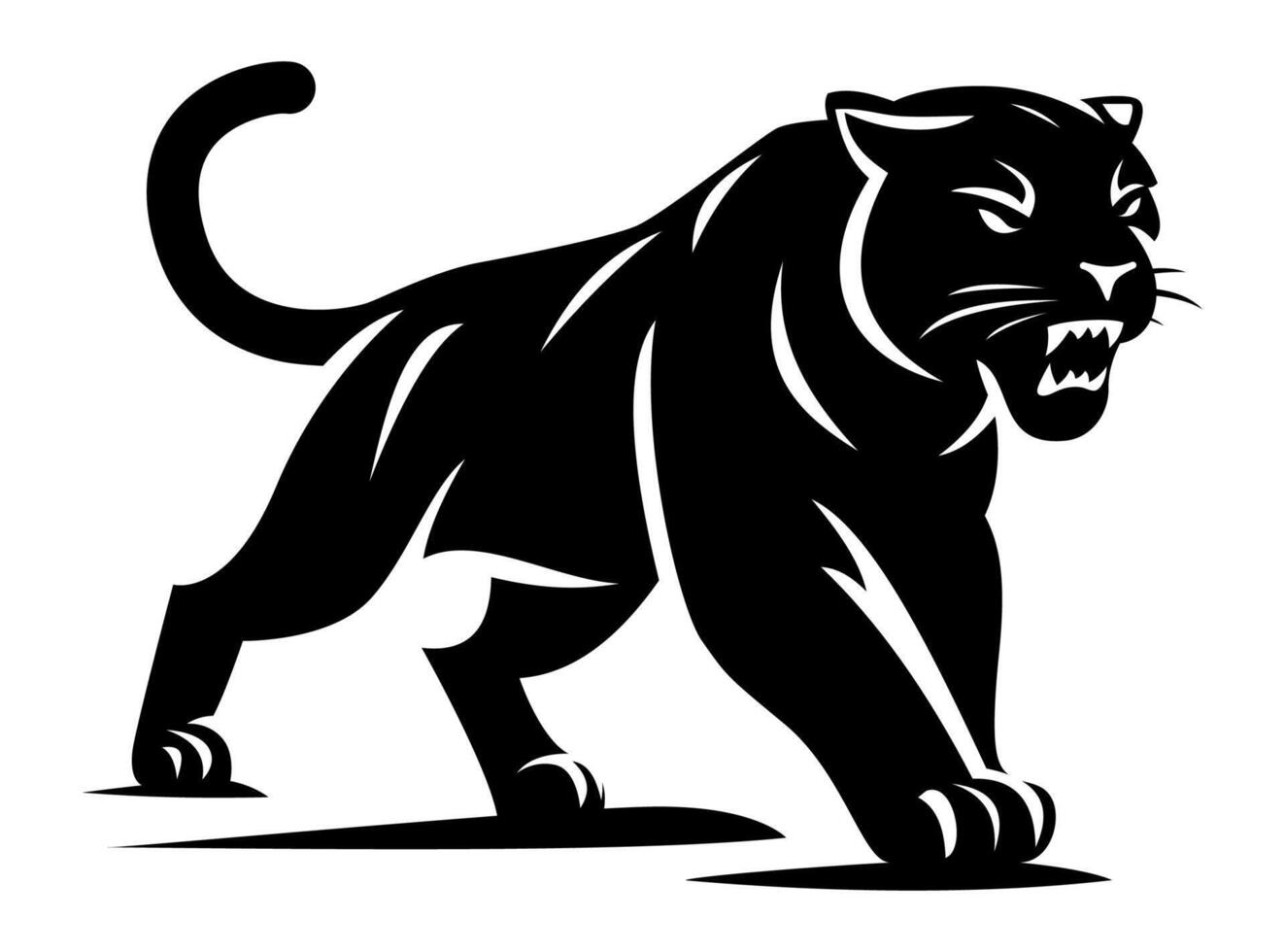 black panther logo creative and original for your business or company logotype illustration isolated on white background vector