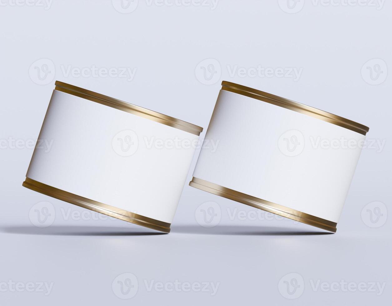 Two empty cans on a white background photo