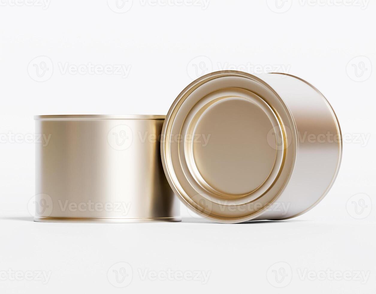 Two empty cans on a white background photo