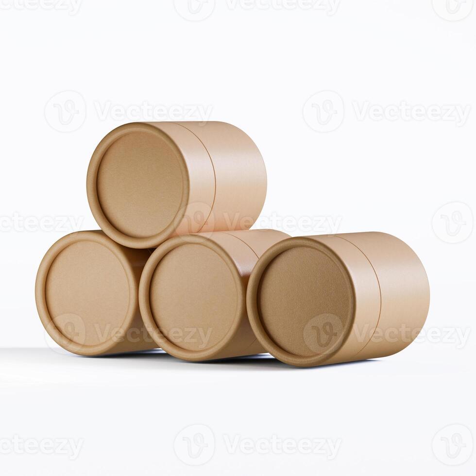 Three cardboard boxes stacked on top of each other photo