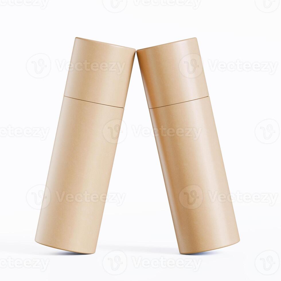 Two empty cardboard tubes on a white surface photo