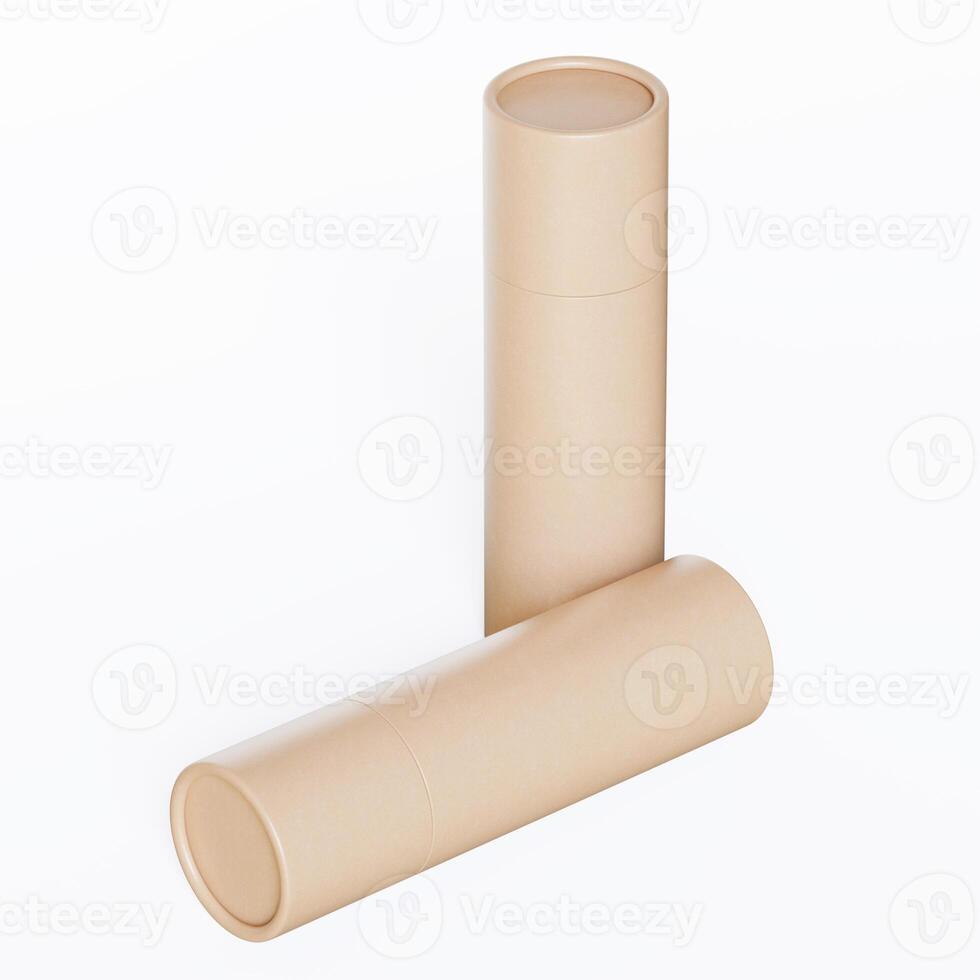 Two empty cardboard tubes on a white surface photo