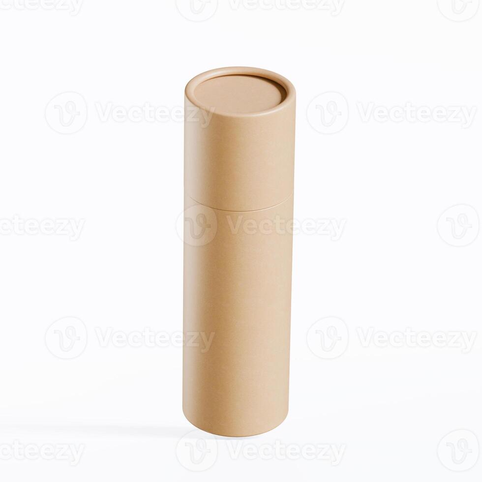 A cardboard cylinder with a lid on it photo