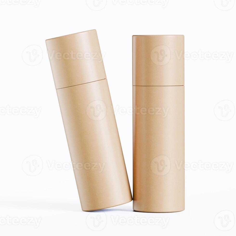 Two empty cardboard tubes on a white surface photo
