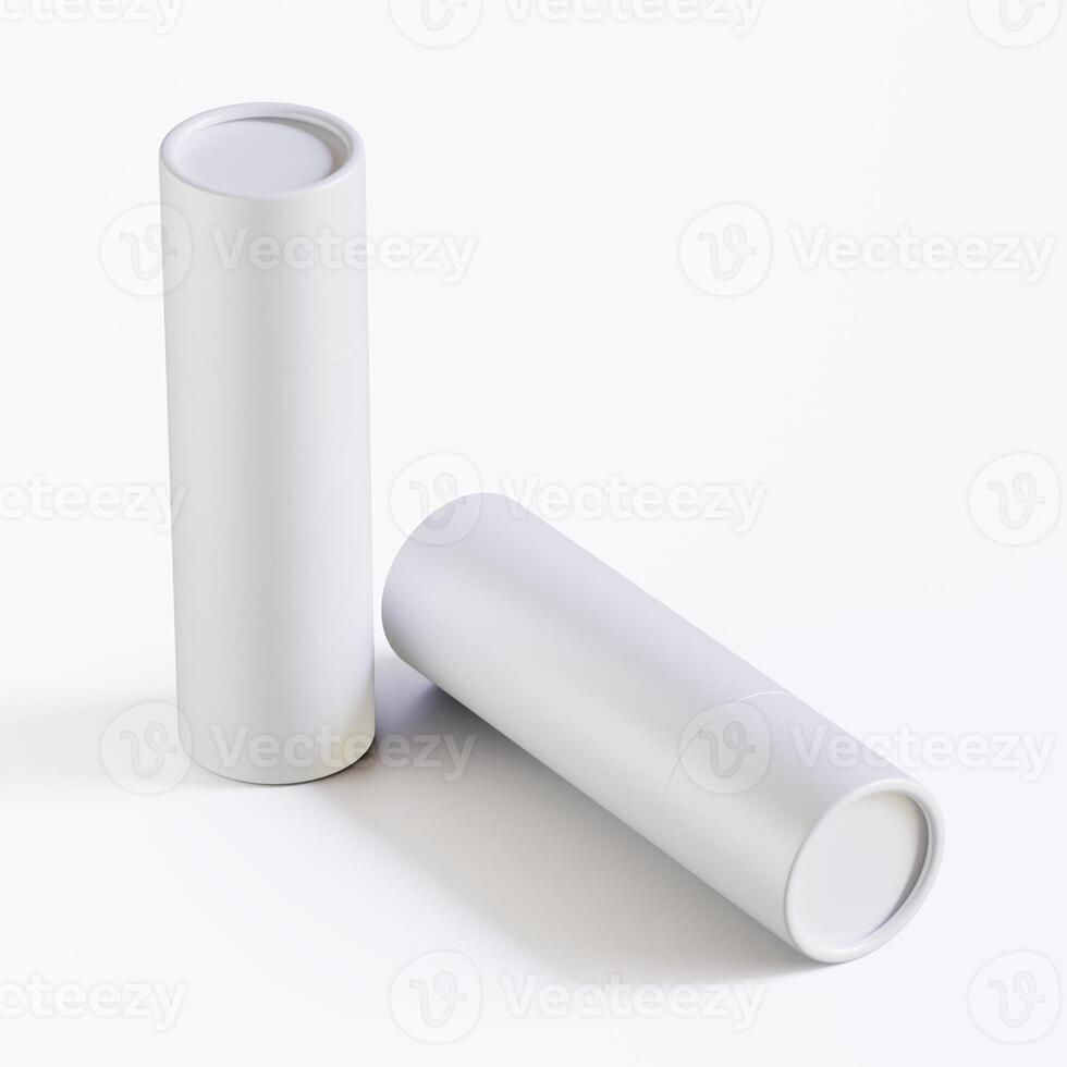 Two white tubes on a white surface photo