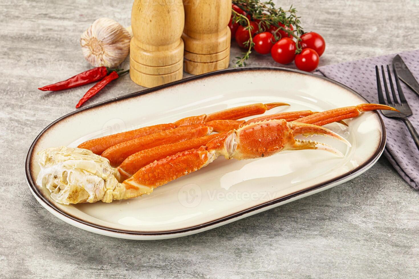 Delicous luxury crab claw legs photo