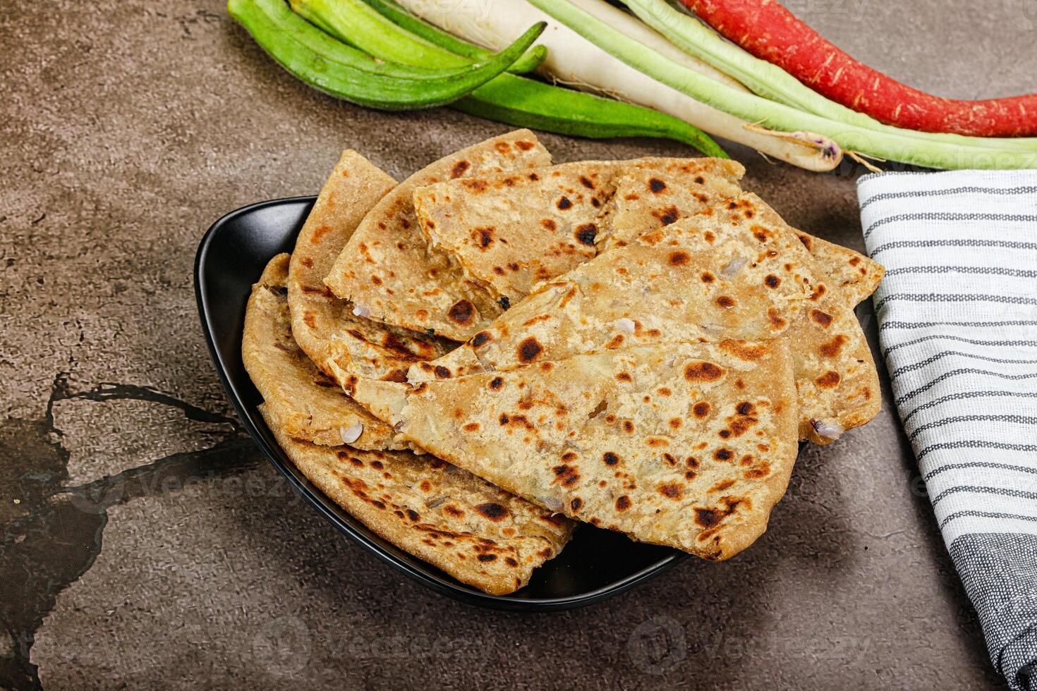 Indian Aloo Paratha - bread with potato photo