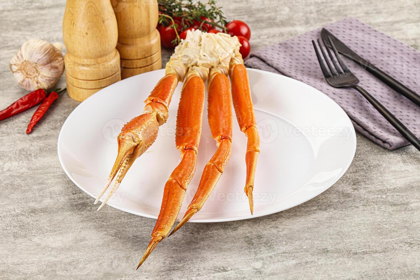Delicous luxury crab claw legs photo
