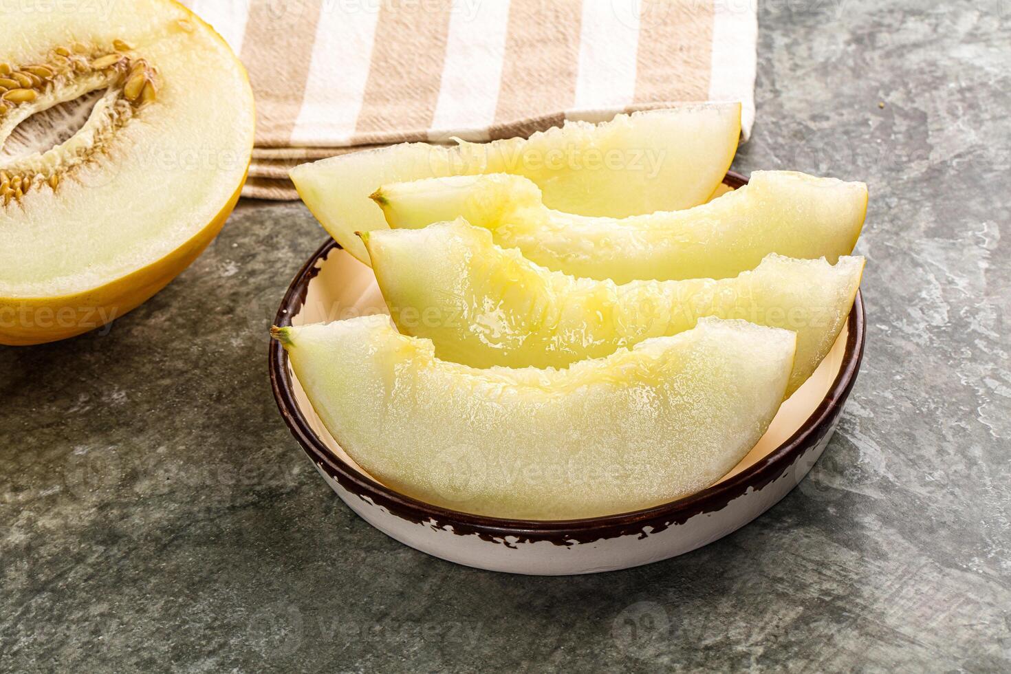 Sweet juicy ripe melon slices photo