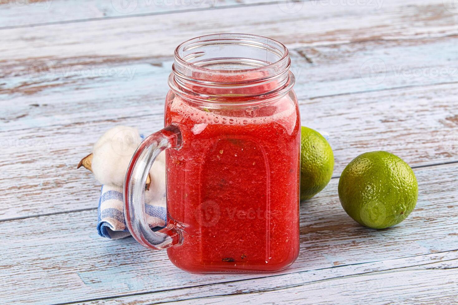 Cold and sweet Watermelon smoothie photo