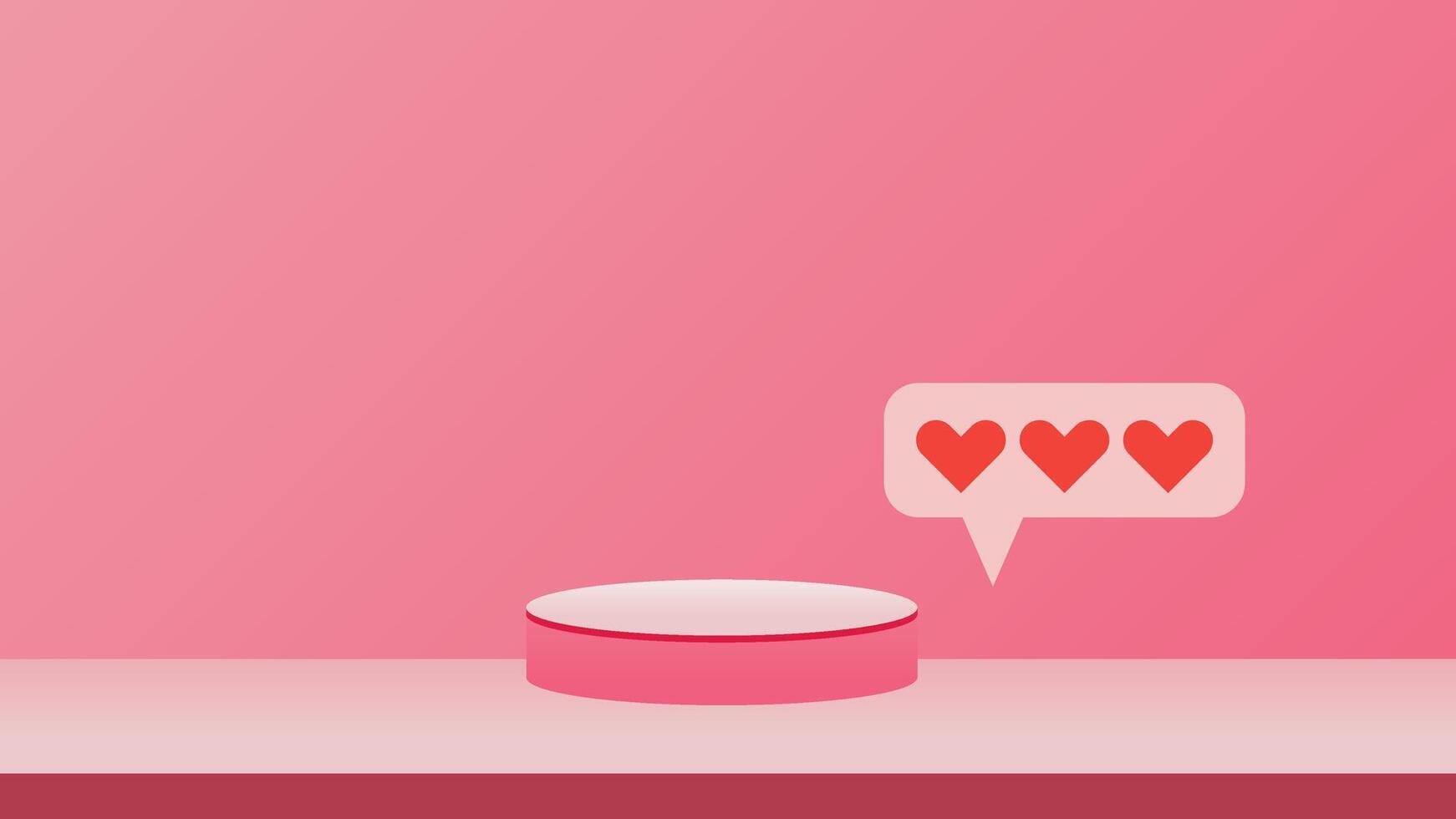 valentine display podium pedestal platform product stage minimal mockup background. valentine day scene geometric studio showcase stand abstract modern light show. shape realistic empty backdrop. vector