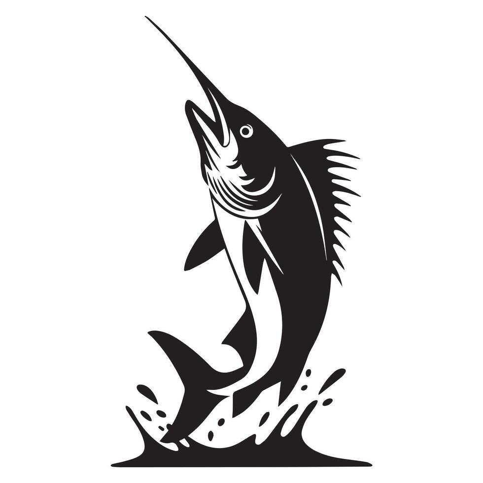 Marlin Leaping Through Water vector