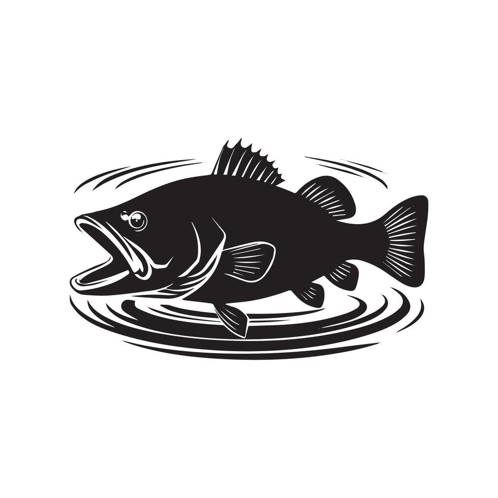 Rippling Water Fish Illustration vector