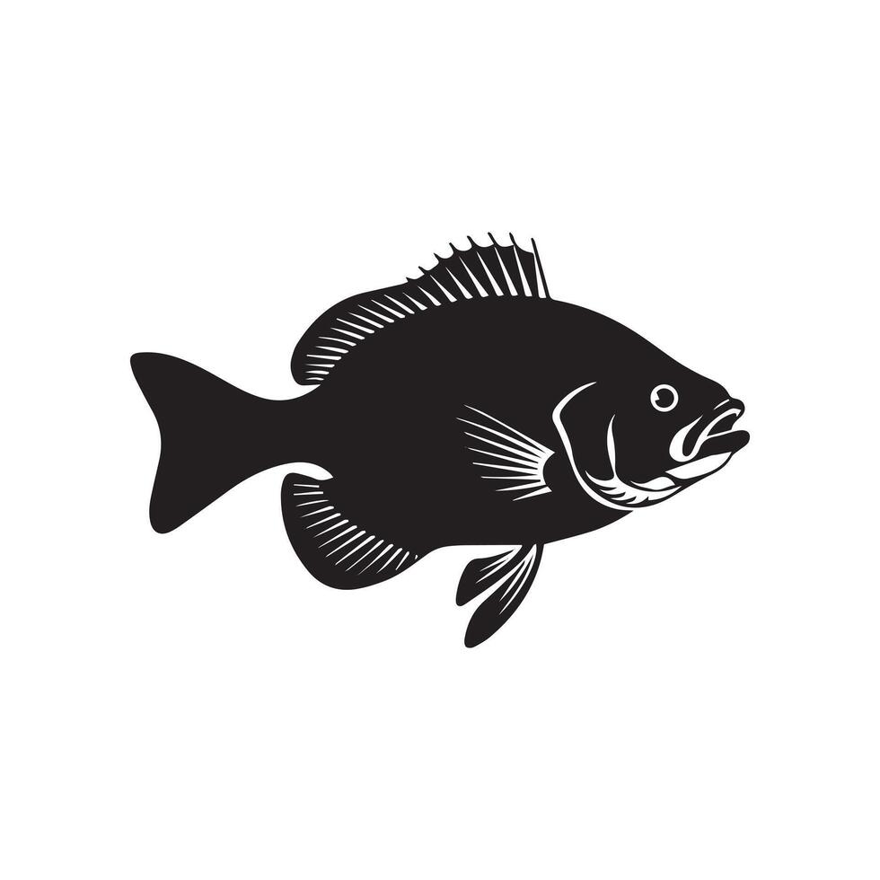 Elegant Minimal Fish Art vector