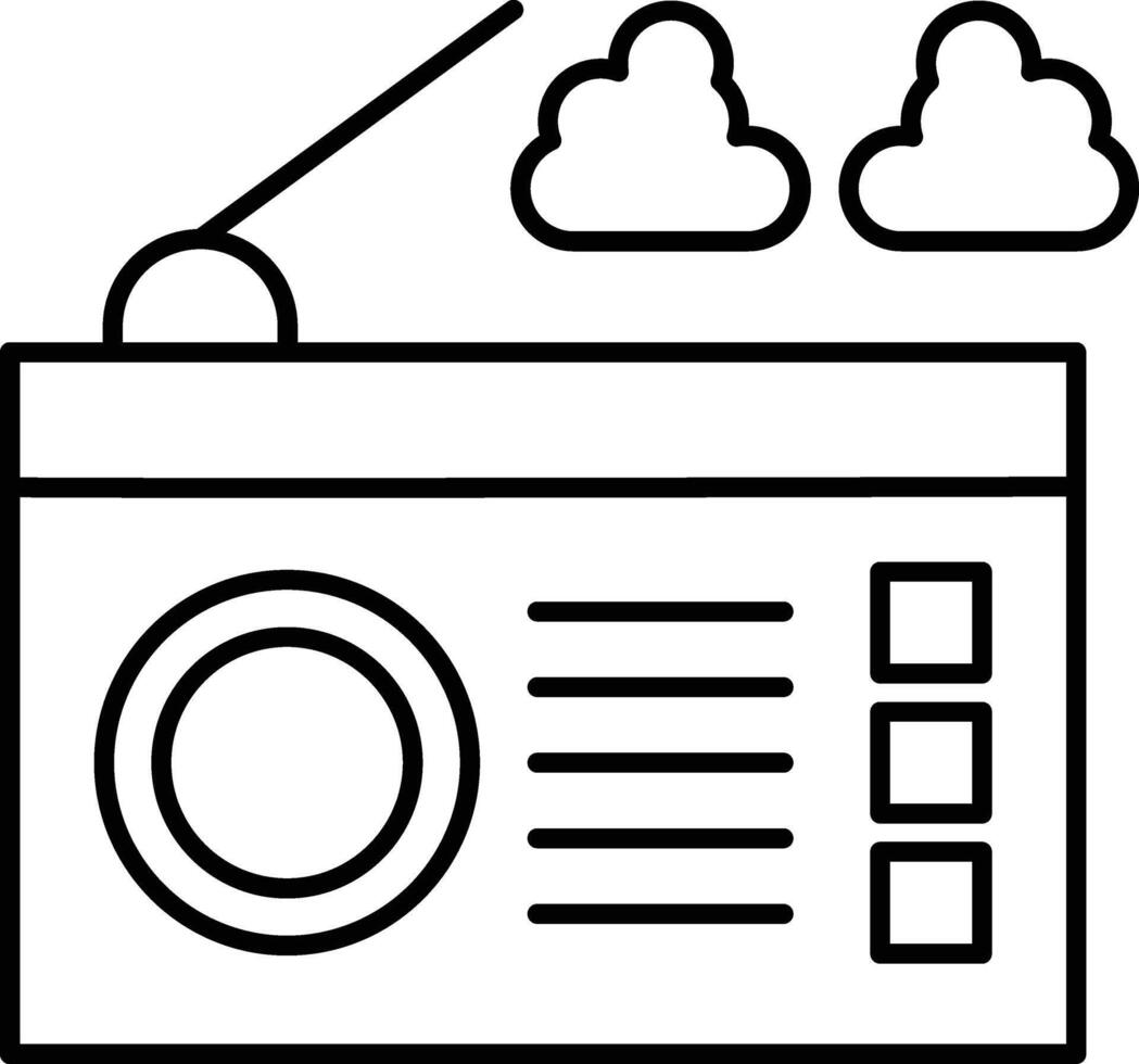 Weather Radio Line Icon Design vector