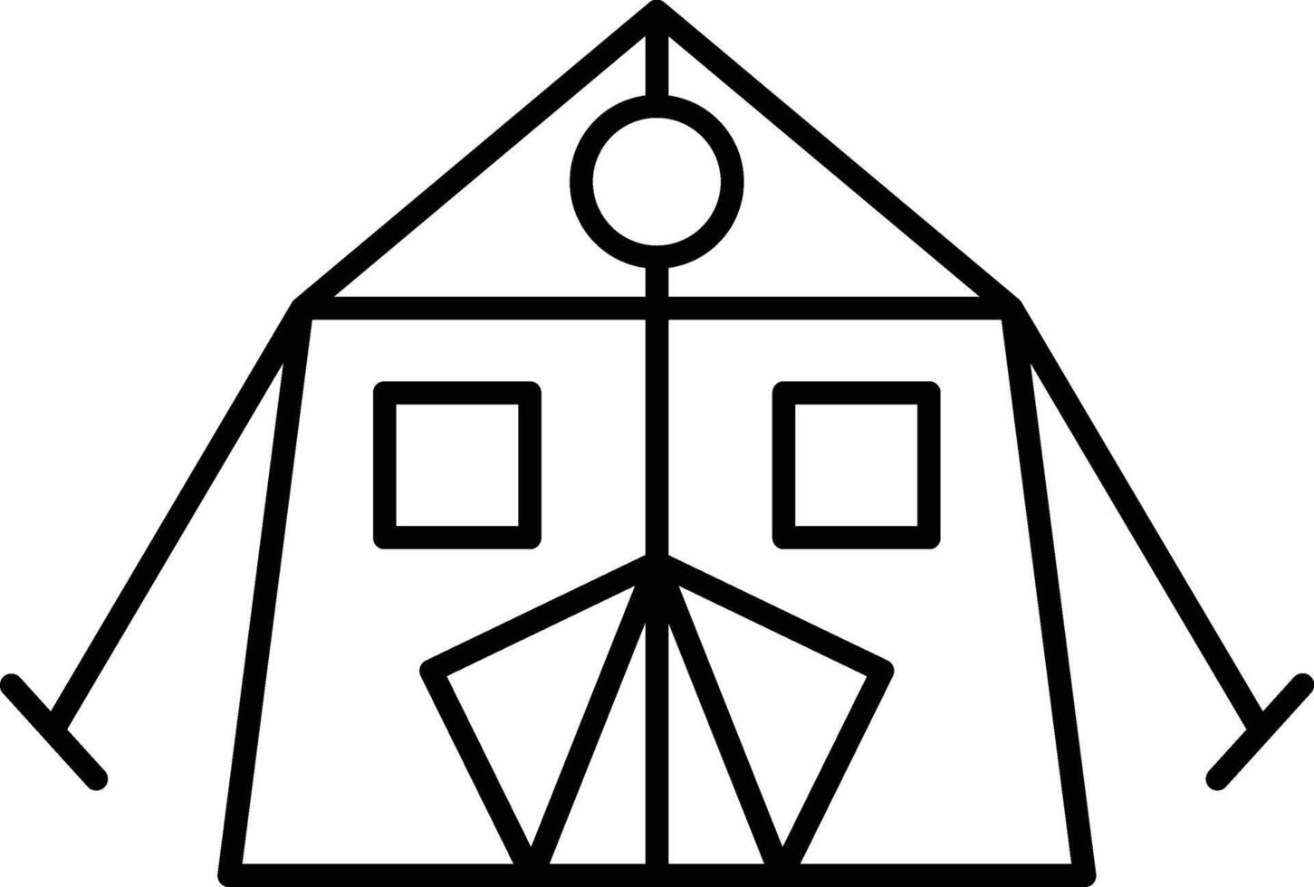 Tent Line Icon Design vector
