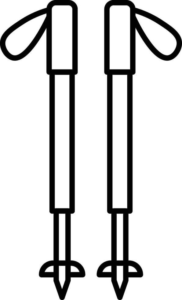 Hiking Stick Line Icon Design vector