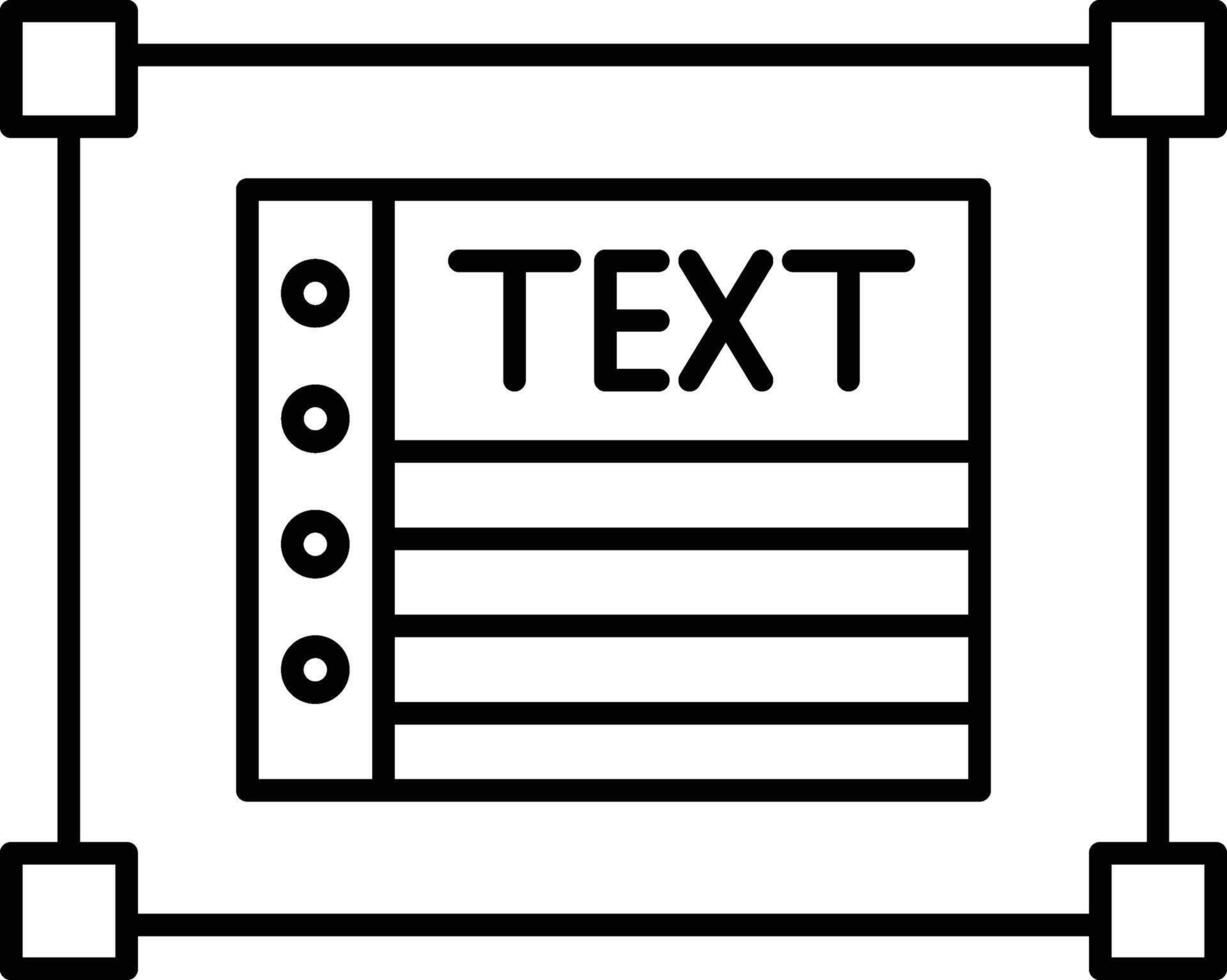 Text Box Line Icon Design vector