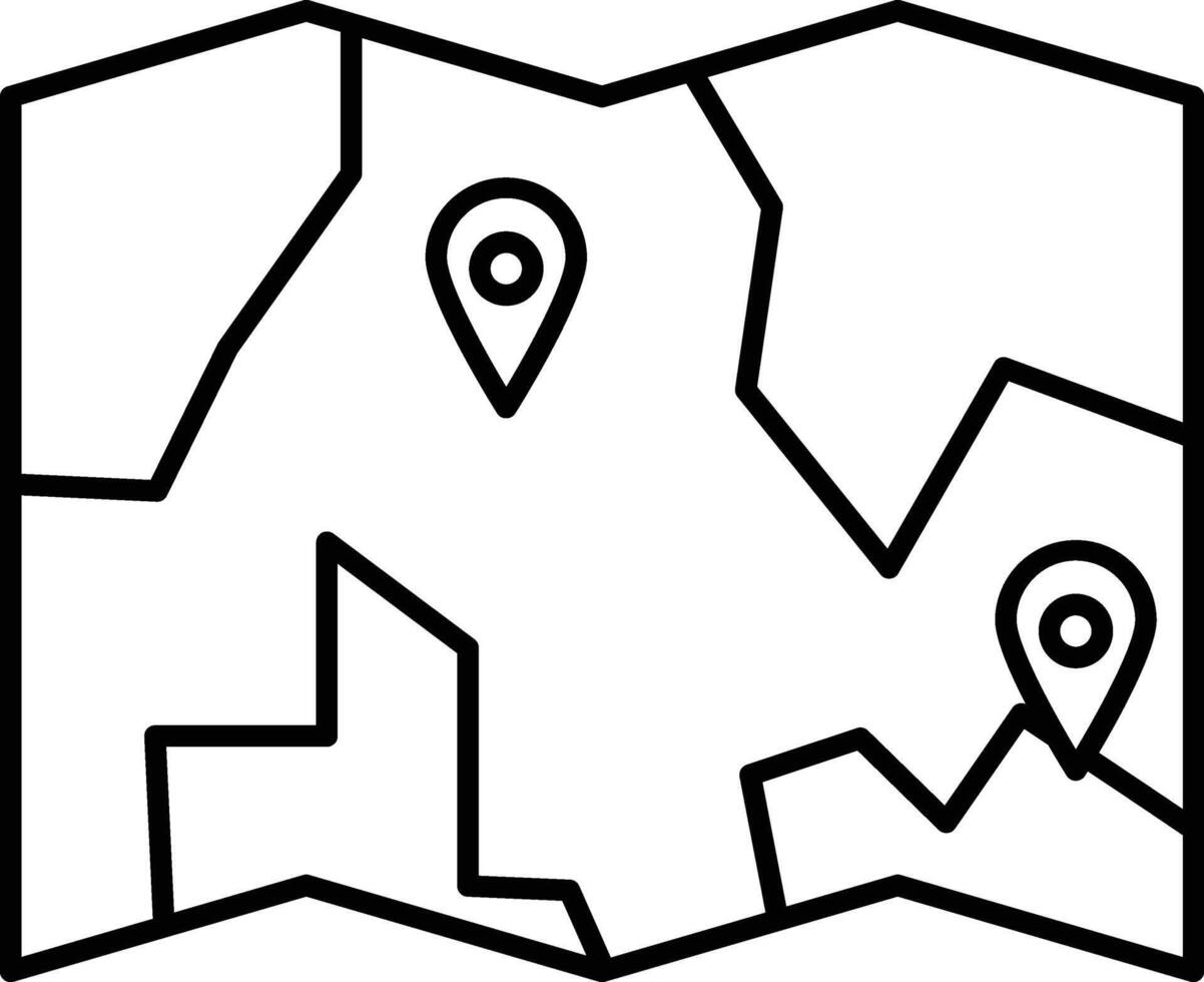 Trail Map Line Icon Design vector