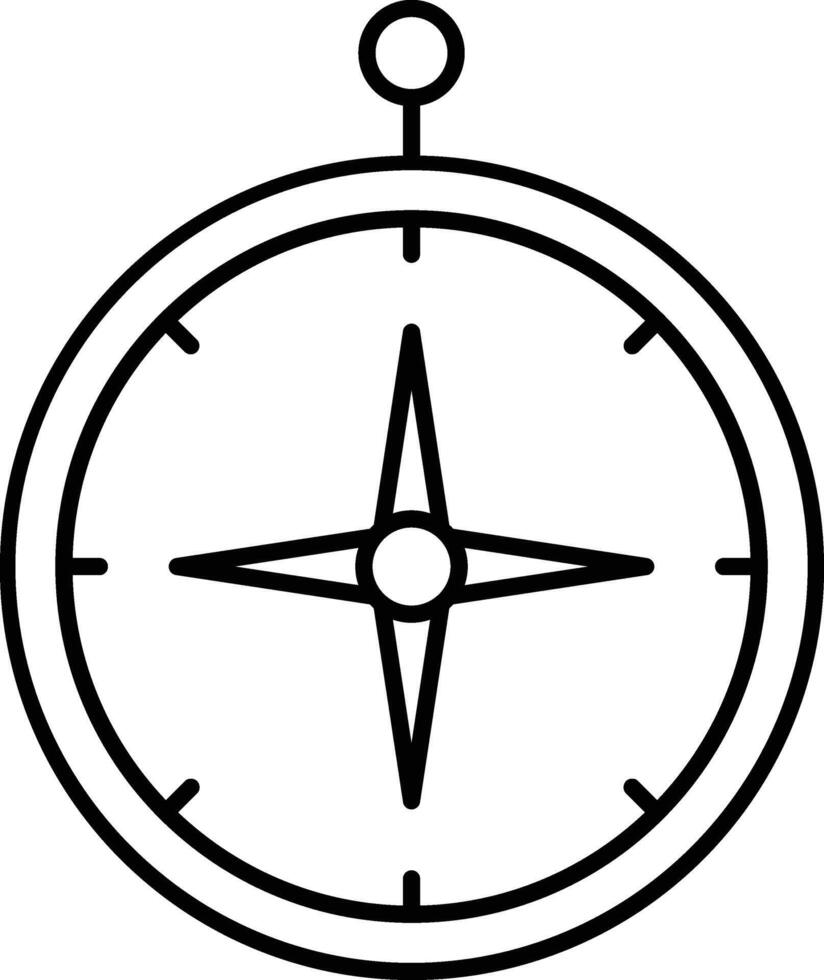 Compass Line Icon Design vector
