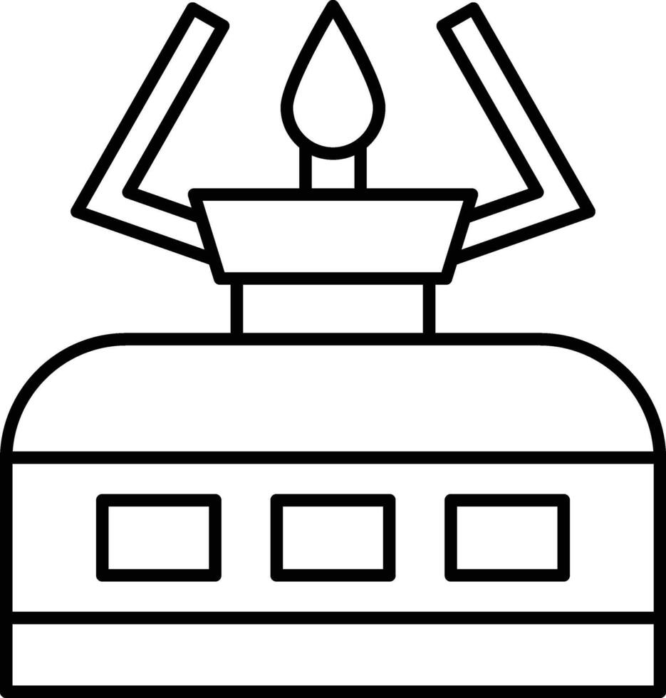 Portable Stove Line Icon Design vector