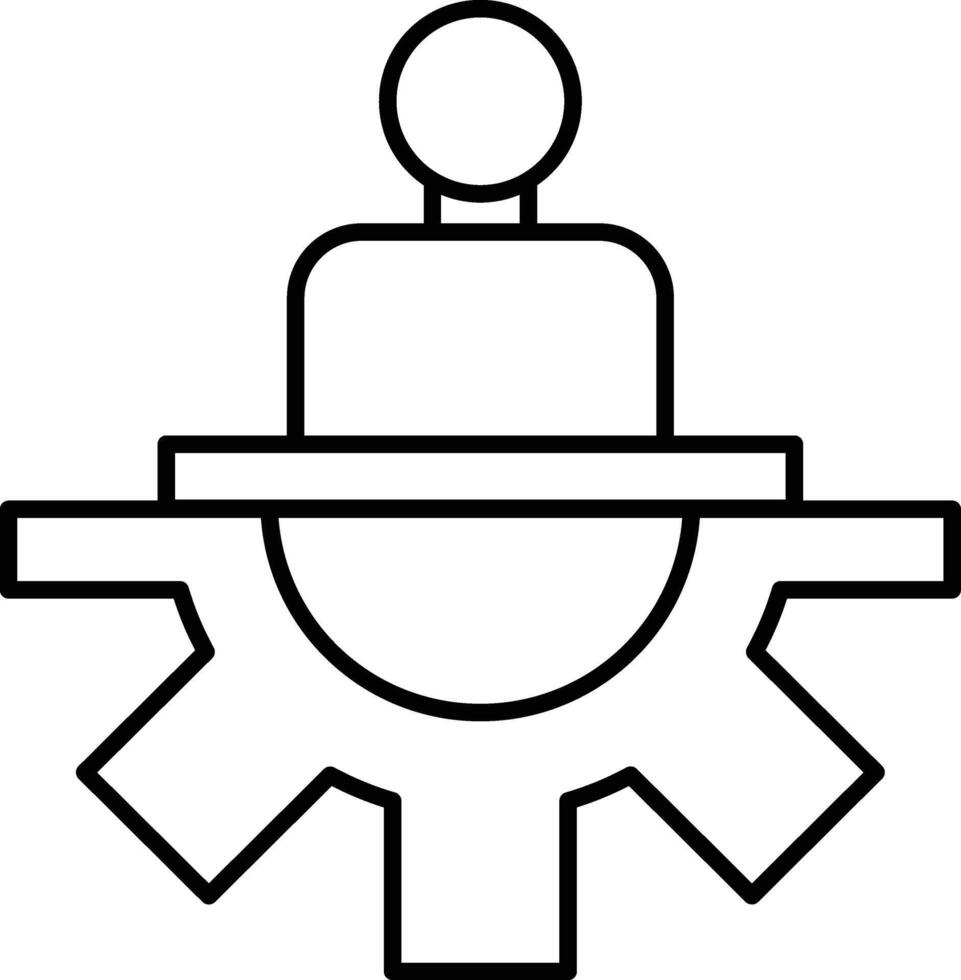 Leader Gear Line Icon Design vector