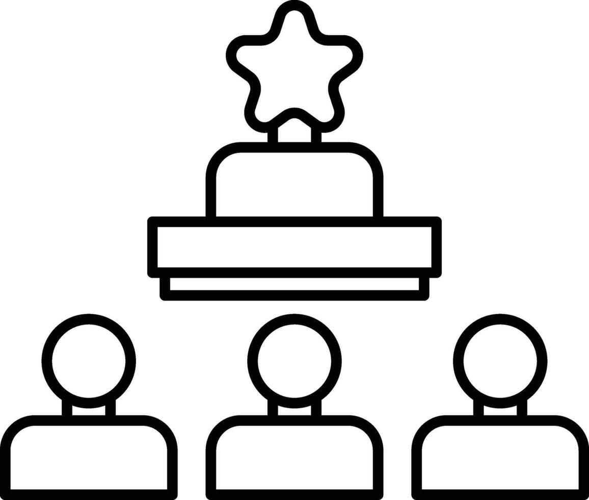 Team Leader Line Icon Design vector