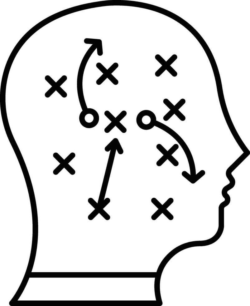 Strategic Thinking Line Icon Design vector