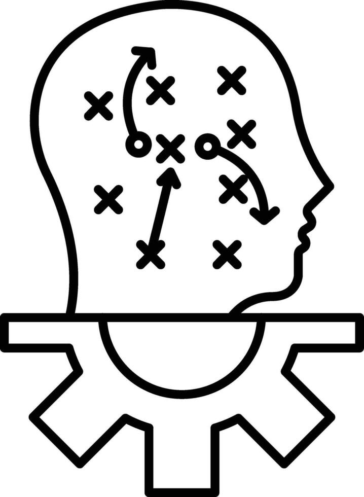Decision Gear Line Icon Design vector