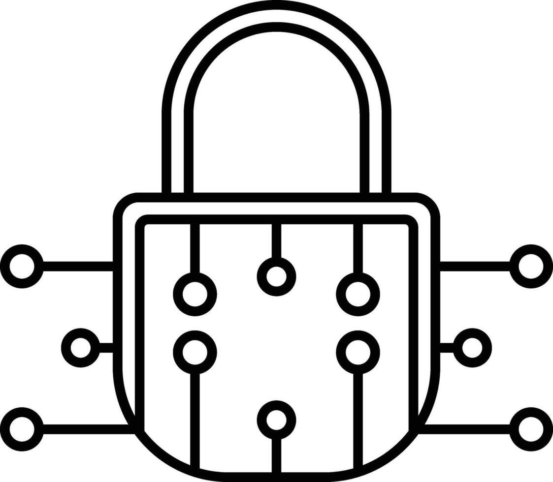 Cybersecurity Line Icon Design vector