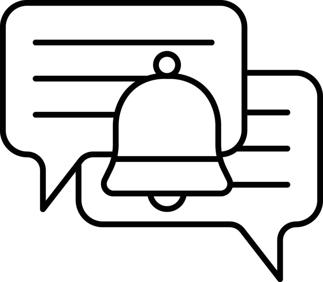 Reminder Bell Line Icon Design vector