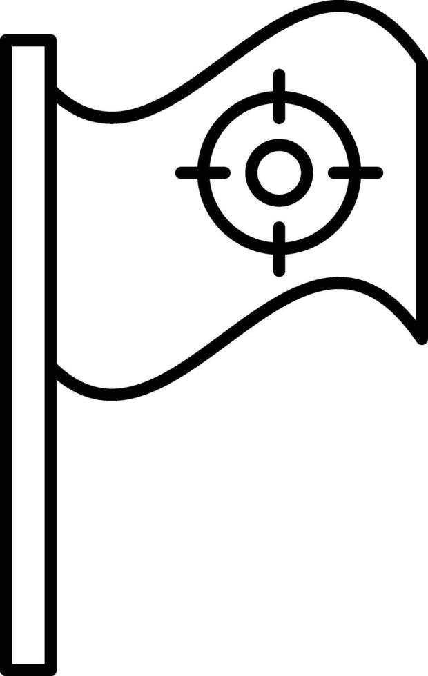 Goal Flag Line Icon Design vector