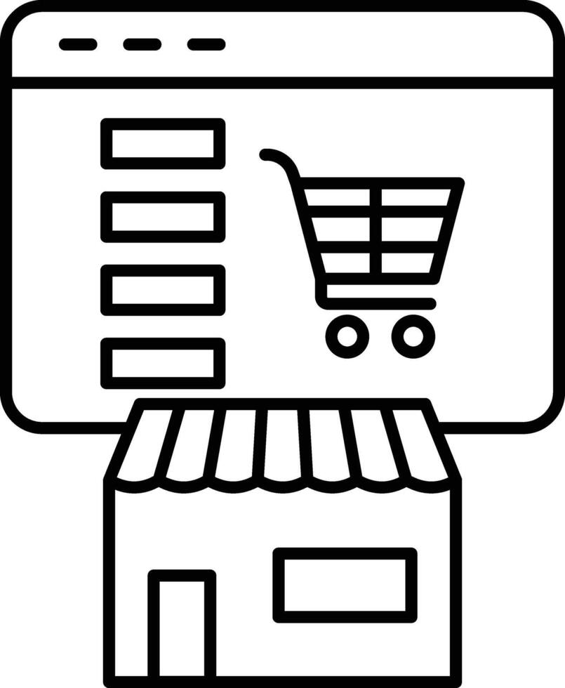 Virtual Marketplace Line Icon Design vector
