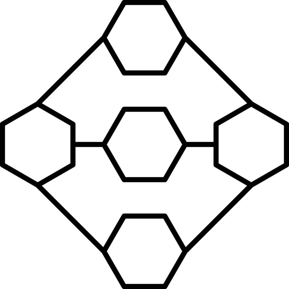 Blockchain Line Icon Design vector