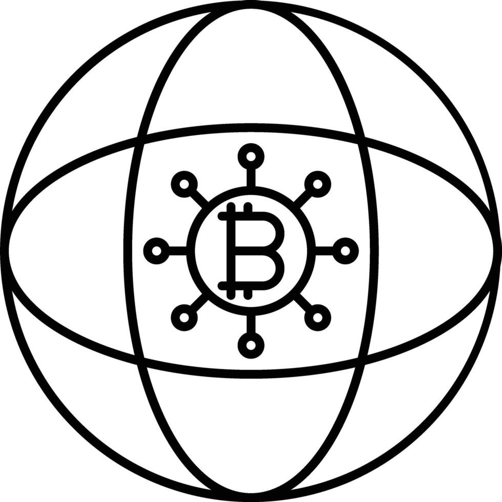 Global Network Line Icon Design vector