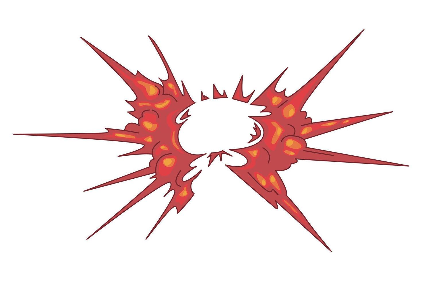 cartoon illustration of a powerful explosion vector